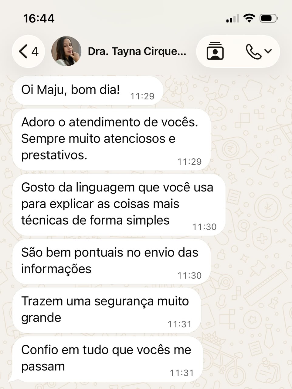 Depoimento de cliente 1